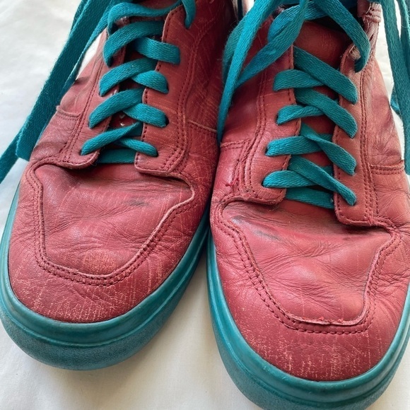 Alife x Barney’s New York Leather High Top Sneakers‎ in Red Blue Size 9.5 - Picture 5 of 9